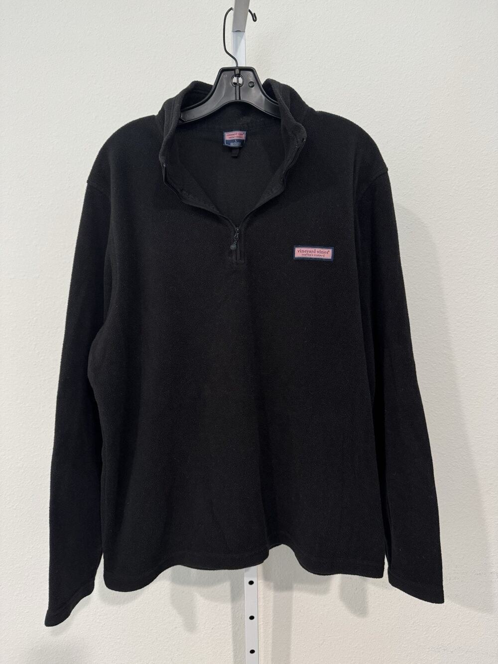Vineyard Vines Mens L Black 1/4 Zip Fleece Sweater